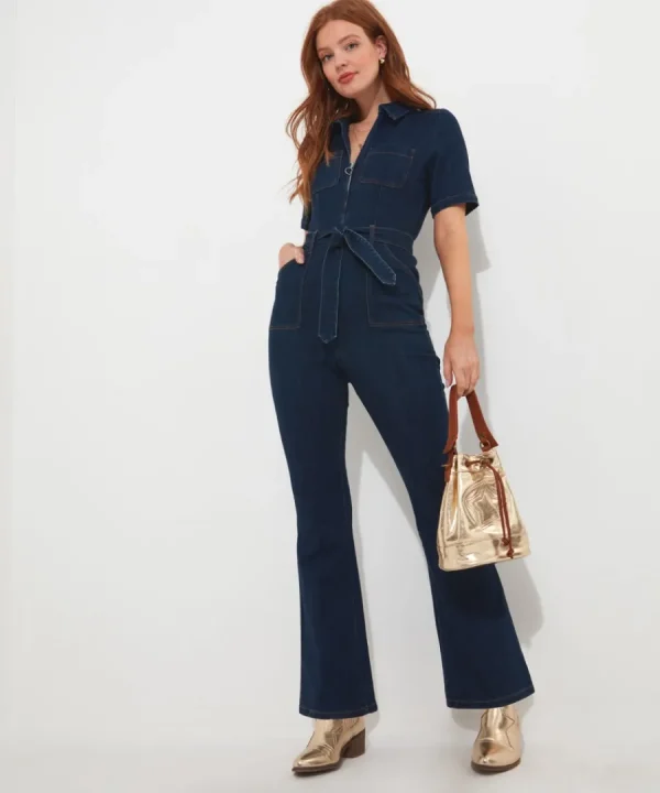 Cheap Joe Browns Roxie Denim Jumpsuit Black / Blue