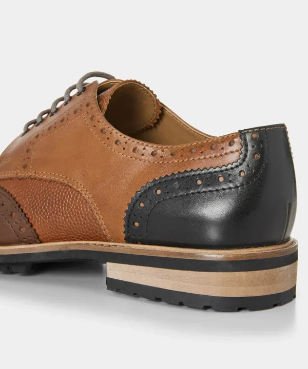Clearance Joe Browns Savile Mixed Leather Brogues Tan Multi