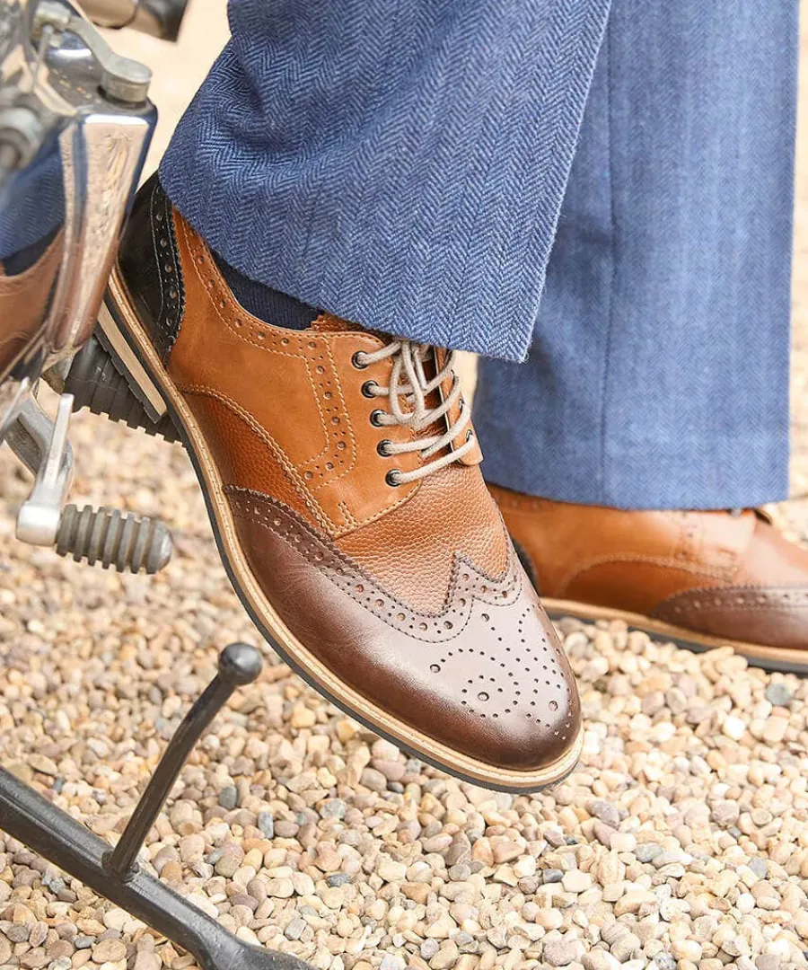savile_mixed_leather_brog_5.webp Clearance Joe Browns Savile Mixed Leather Brogues Tan Multi