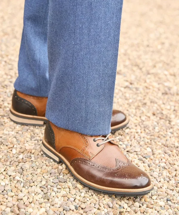 Clearance Joe Browns Savile Mixed Leather Brogues Tan Multi