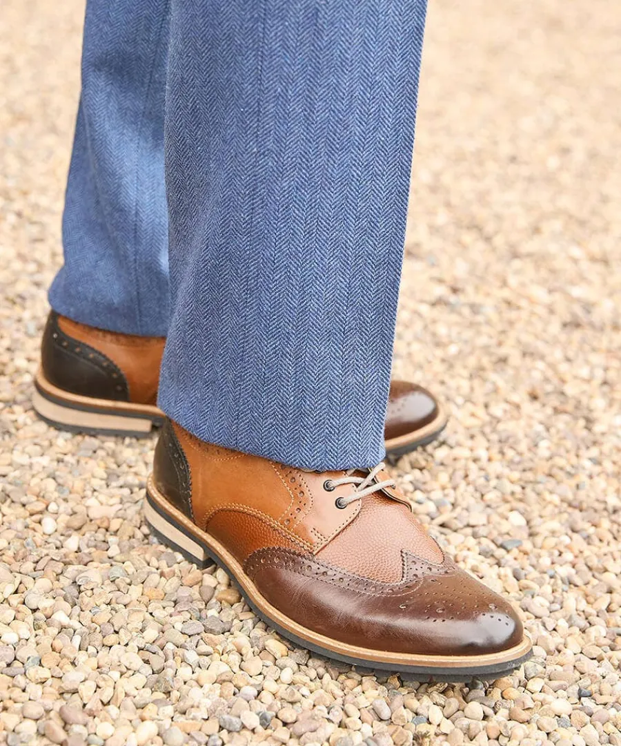 savile_mixed_leather_brog_6.webp Clearance Joe Browns Savile Mixed Leather Brogues Tan Multi