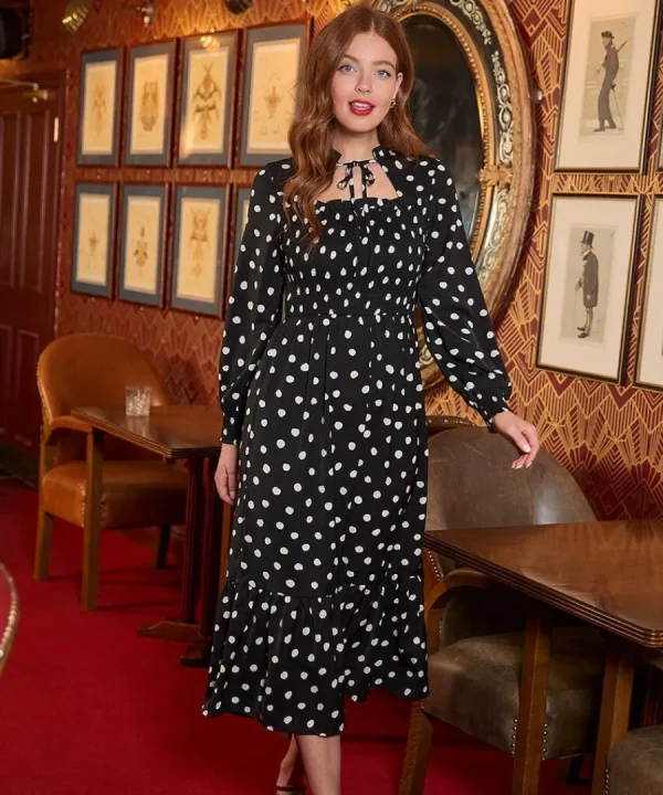 Shop Joe Browns Serena Spot Dress Black