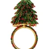 Online Joe Browns Set Of 4 Christmas Tree Beaded Napkin Rings Green