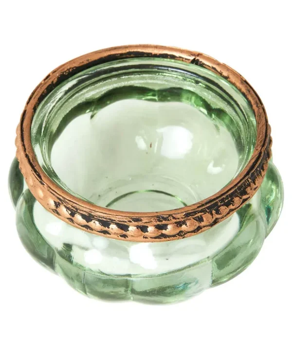 Best Joe Browns Set Of 4 Lambent Leaf Glass Tealight Holders Green
