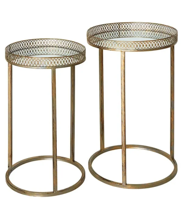 Discount Joe Browns Set Of 2 Portobello Mirrored Side Tables Gold
