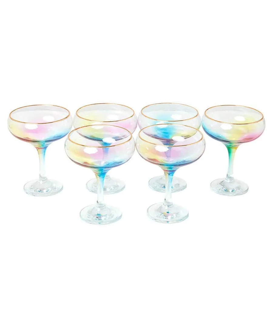 set_of__suave_rainbow_cha_1.webp Store Joe Browns Set Of 6 Suave Rainbow Champagne Coupes Purple