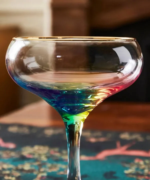 Store Joe Browns Set Of 6 Suave Rainbow Champagne Coupes Purple
