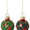 Outlet Joe Browns Set Of 12 Traditional Tartan Baubles Red