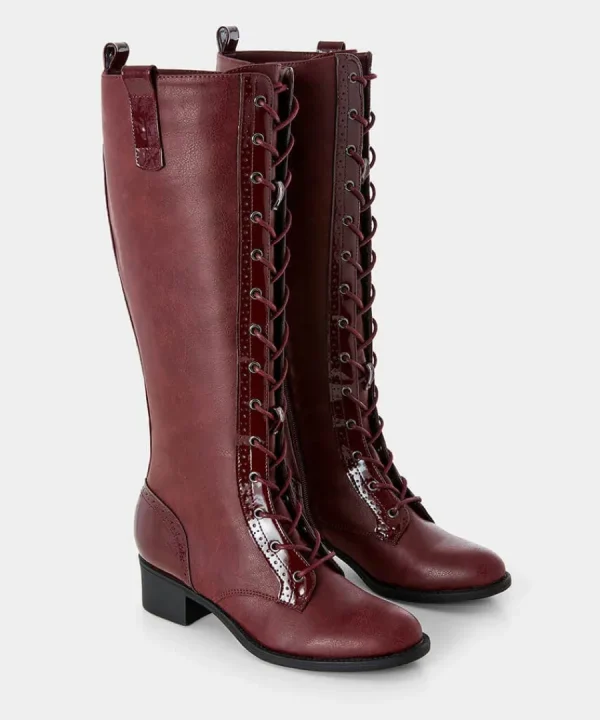 Cheap Joe Browns Sharp And Smart Lace Up Boots Burgundy