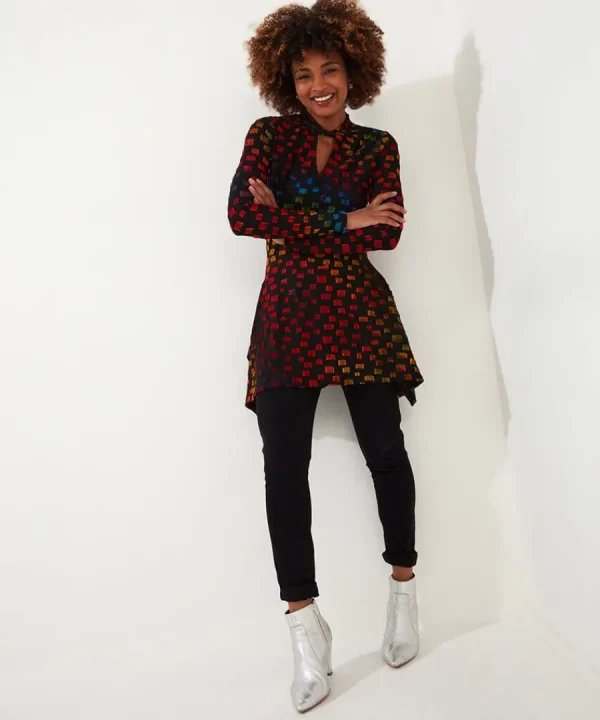 Hot Joe Browns Shine Bright Tunic Black