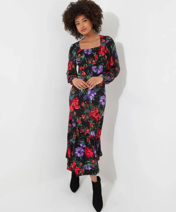 Sale Joe Browns Shona Floral Jersey Dress Black