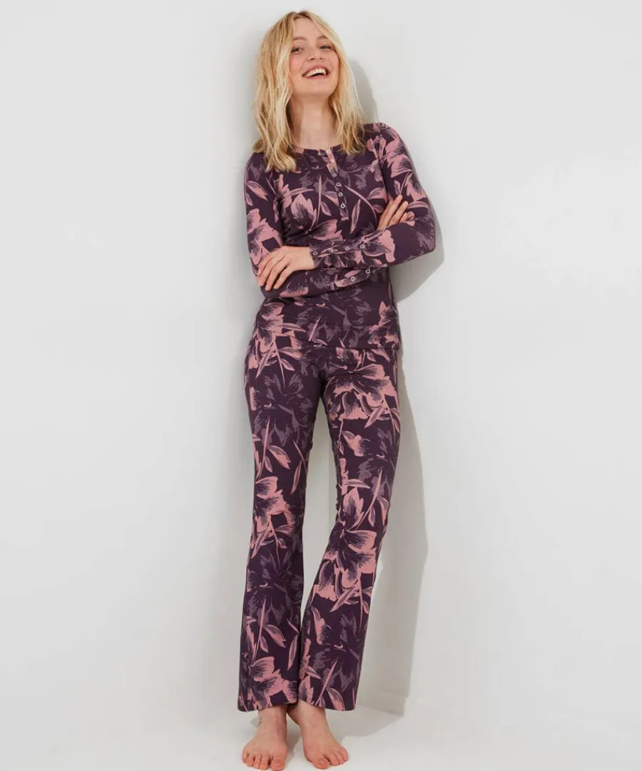 sloe_joes_floral_flared_t_1.webp Cheap Joe Browns Sloe Joes Floral Flared Trouser Purple