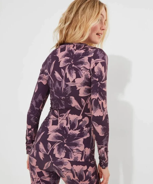 Hot Joe Browns Sloe Joes Floral Henley Purple