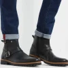 Cheap Joe Browns Snake Pass Leather Biker Boots Black / Tan