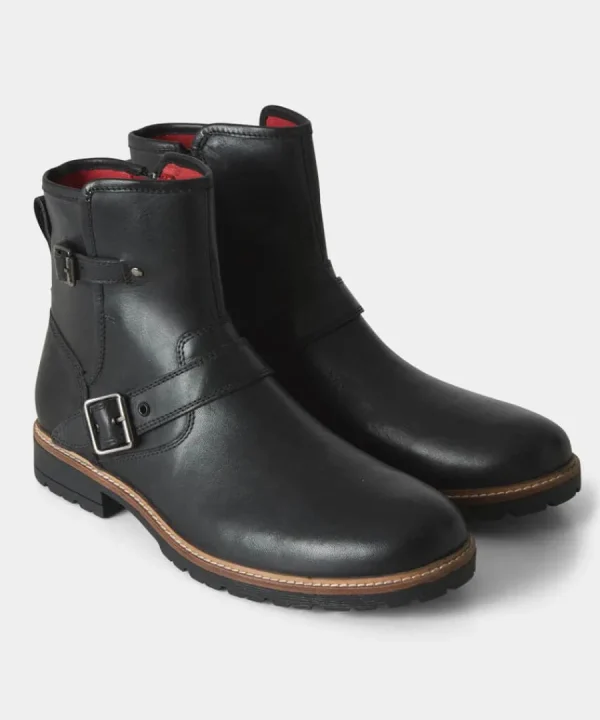 Cheap Joe Browns Snake Pass Leather Biker Boots Black / Tan