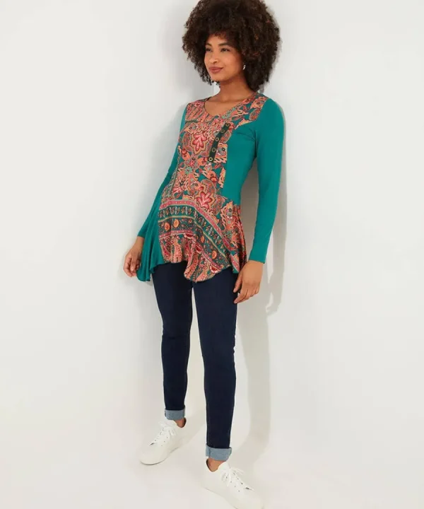 Sale Joe Browns Statement Printed Jersey Tunic Green