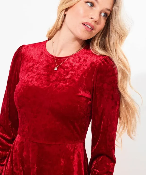 Cheap Joe Browns Stella Velour Dress Red