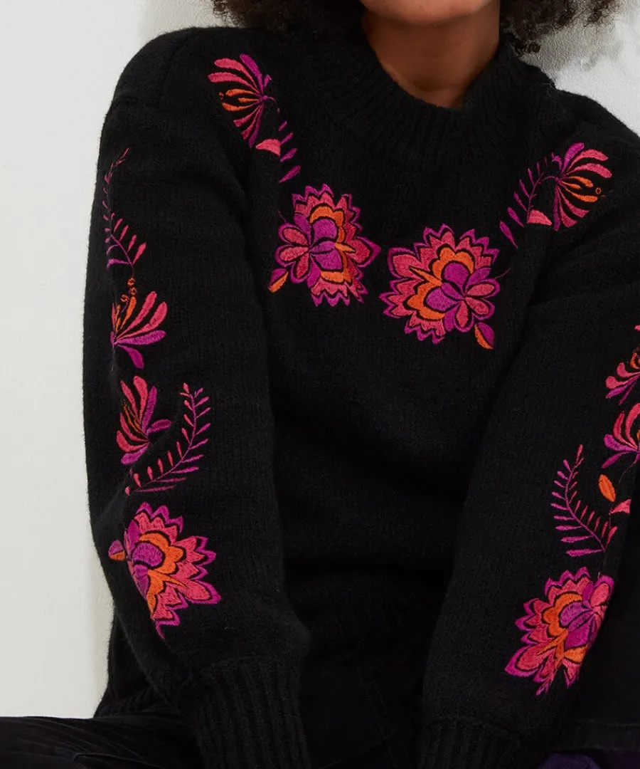 stunning_florals_embroide_3.webp Cheap Joe Browns Stunning Florals Embroidered Jumper Black