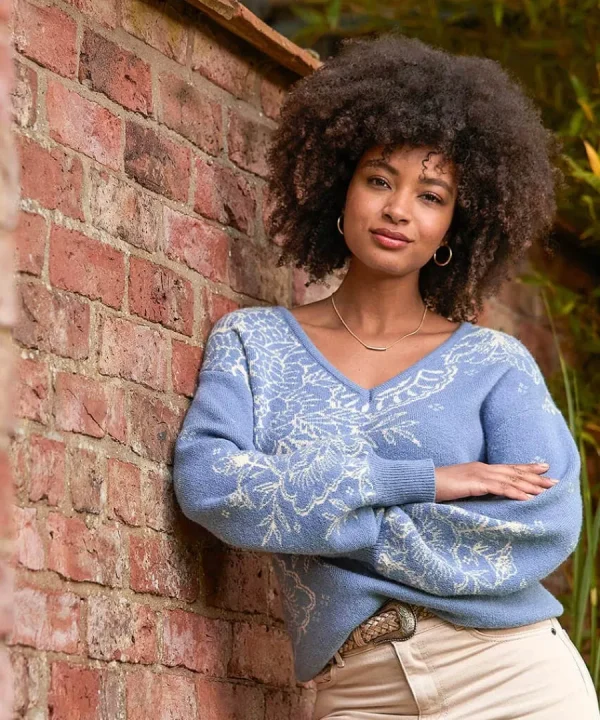 Fashion Joe Browns Tilly Paisley Jumper Blue