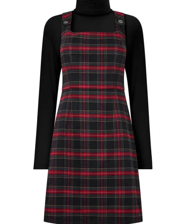 Clearance Joe Browns Trudy Check Pinafore Red
