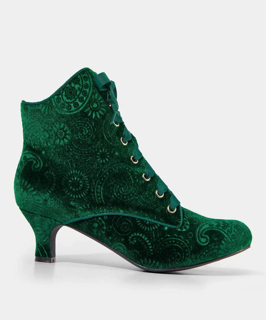 true_elegance_embossed_ve_0.webp Fashion Joe Browns True Elegance Embossed Velvet Boots Dark Green