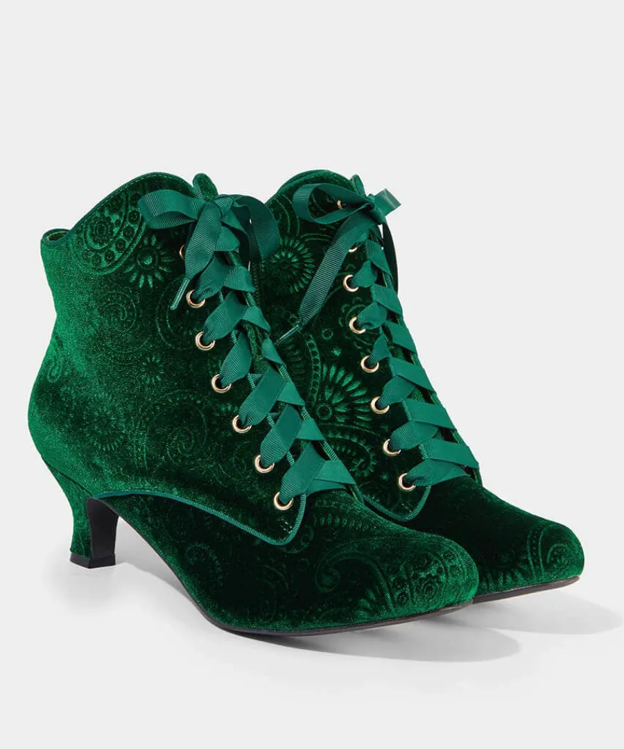 true_elegance_embossed_ve_2.webp Fashion Joe Browns True Elegance Embossed Velvet Boots Dark Green