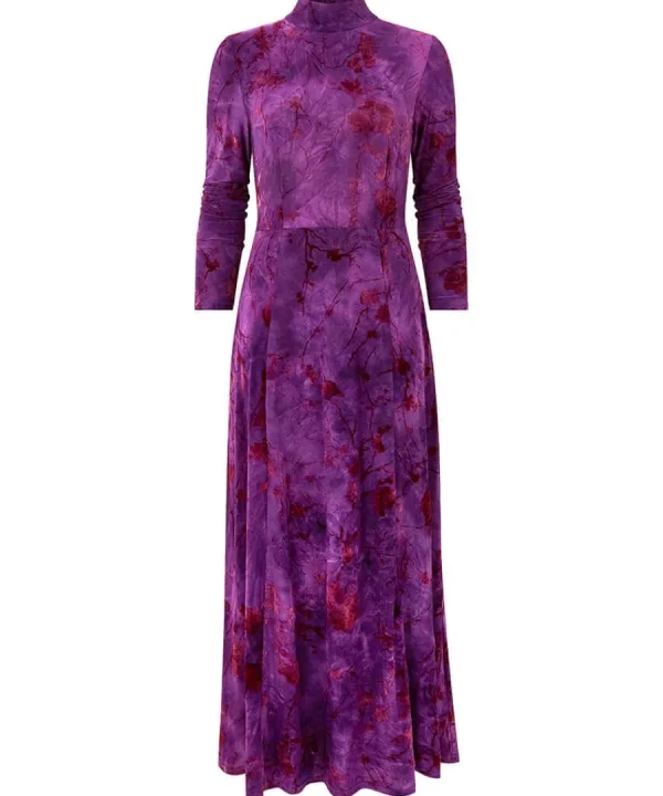Clearance Joe Browns Truly Remarkable Flocked Jersey Dress Purple