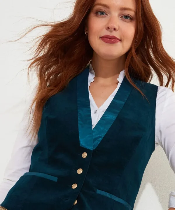 Best Joe Browns Ultimate Velvet Waistcoat Teal