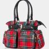 Hot Joe Browns Vintage Alley Check Bag Red Multi