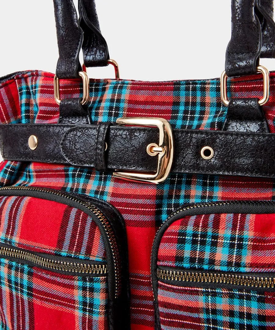 vintage_alley_check_bag_2.webp Hot Joe Browns Vintage Alley Check Bag Red Multi