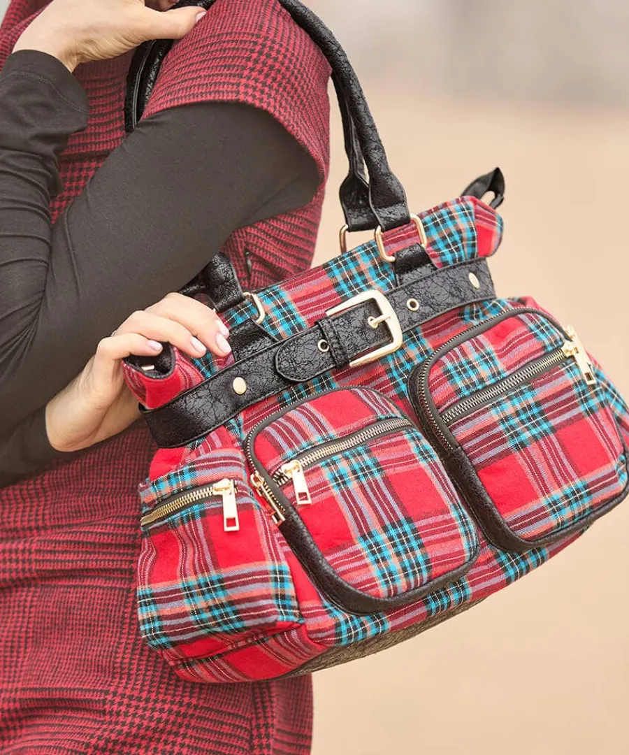 vintage_alley_check_bag_4.webp Hot Joe Browns Vintage Alley Check Bag Red Multi