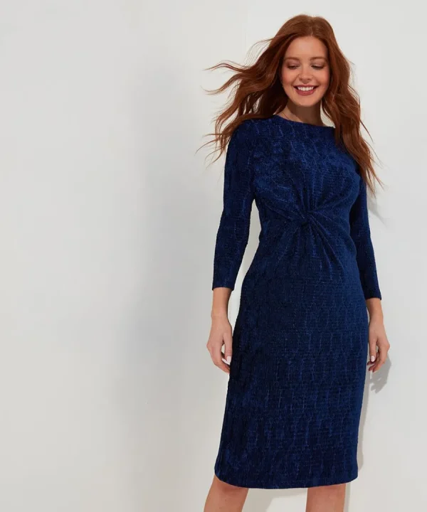 Cheap Joe Browns Vivian Stretch Velour Dress Blue