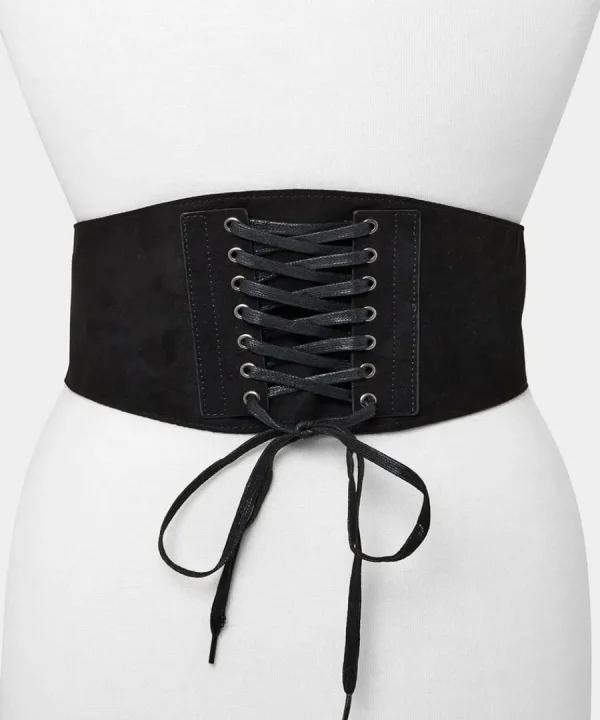 Shop Joe Browns Vivienne Lace Up Corset Belt Black