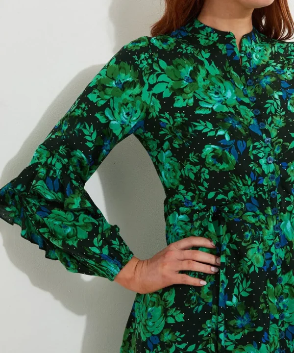 Outlet Joe Browns Winter Florals Tunic Dress Green