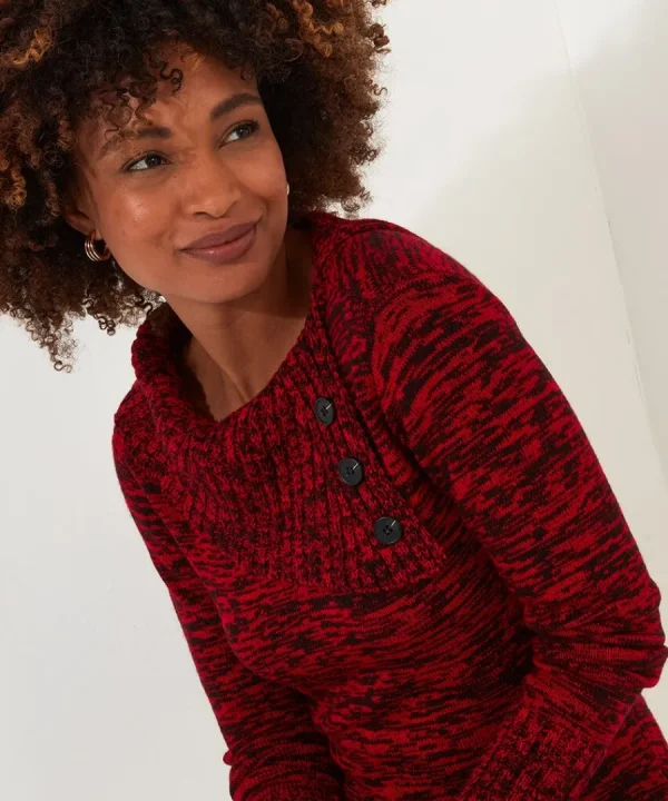 Shop Joe Browns Winter Nights Button Detail Jumper Red