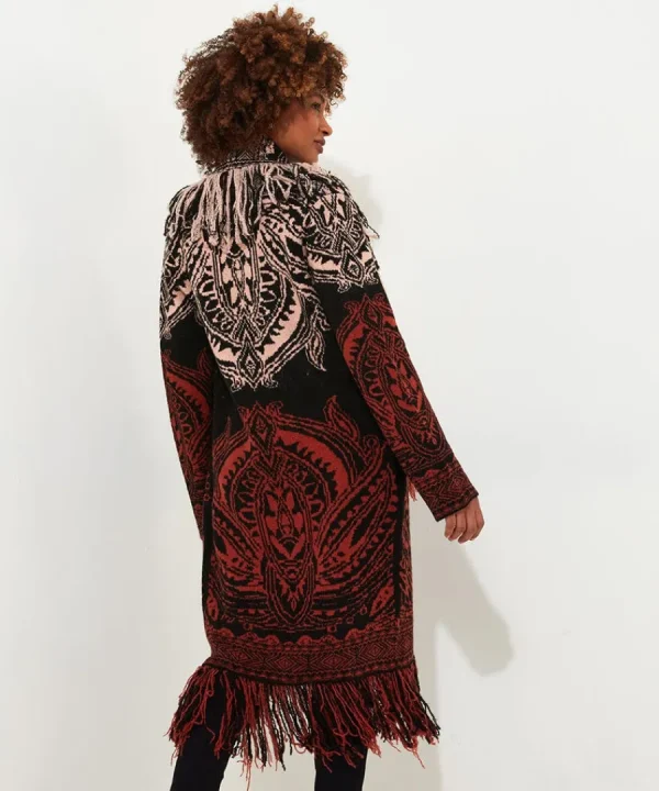 Cheap Joe Browns Winter Nights Fringed Cardigan Black