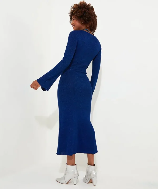 Online Joe Browns Winter Sparkle Rib Knit Dress Blue