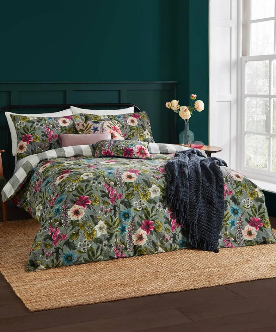 wonderful_wildflower_cott_2.webp Store Joe Browns Wonderful Wildflower Cotton Slub Reversible Duvet Set Green