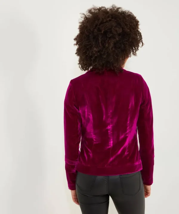 Hot Joe Browns Wonderfully Velour Jacket Magenta