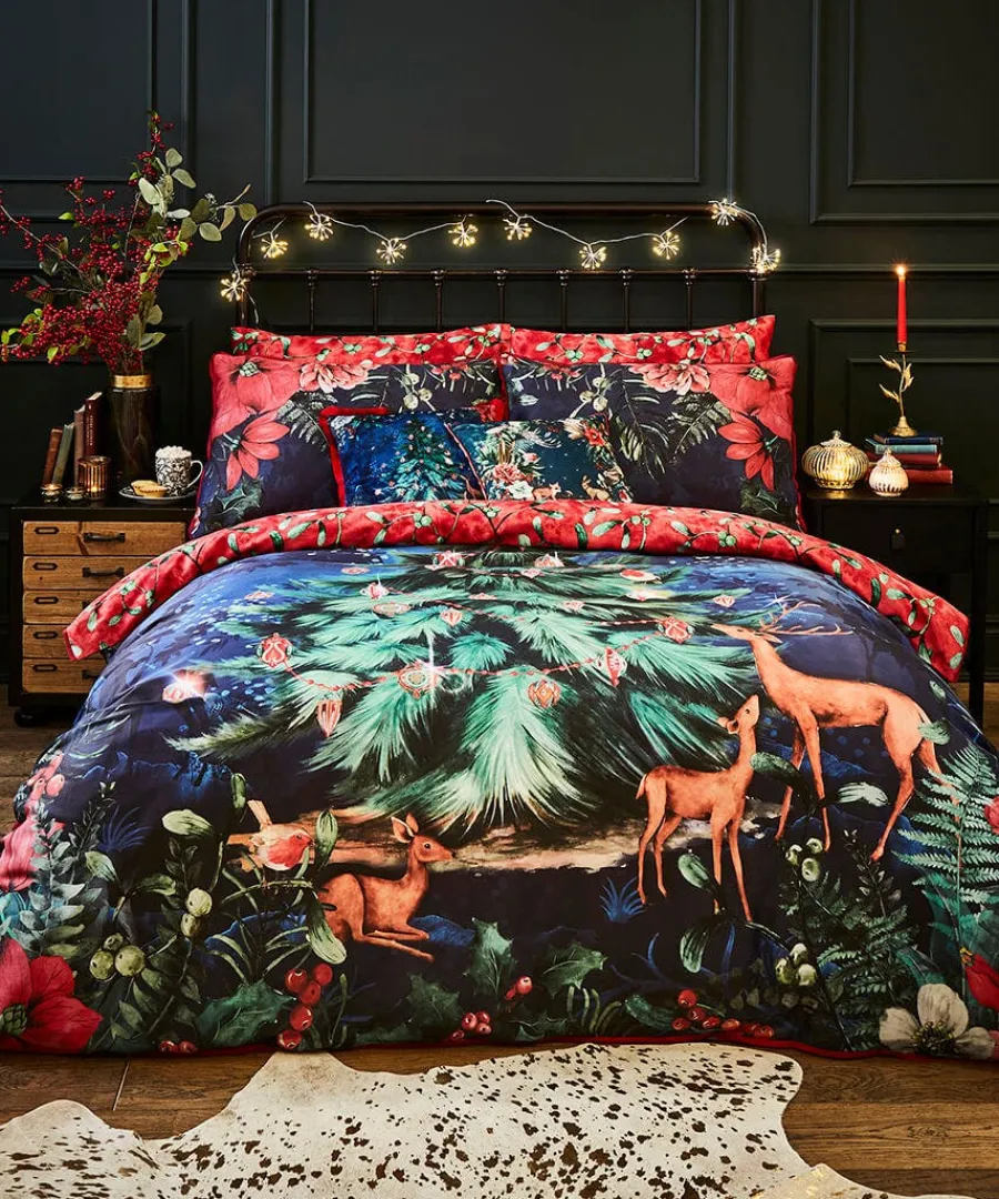 wondrous_woodland_festive_1.webp Store Joe Browns Wondrous Woodland Festive Reversible Duvet Set Blue