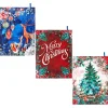 Store Joe Browns Wondrous Woodland Pack Of 3 Christmas Tea Towels Blue