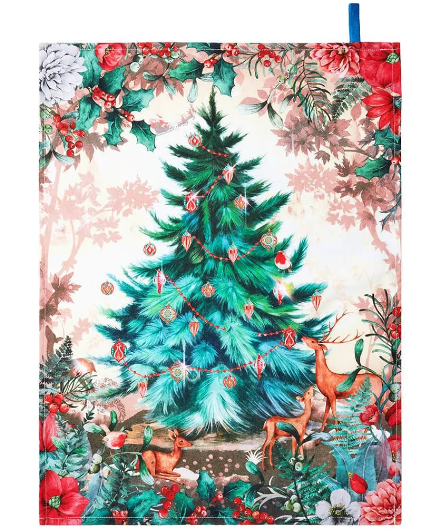 wondrous_woodland_pack_of_1.webp Store Joe Browns Wondrous Woodland Pack Of 3 Christmas Tea Towels Blue