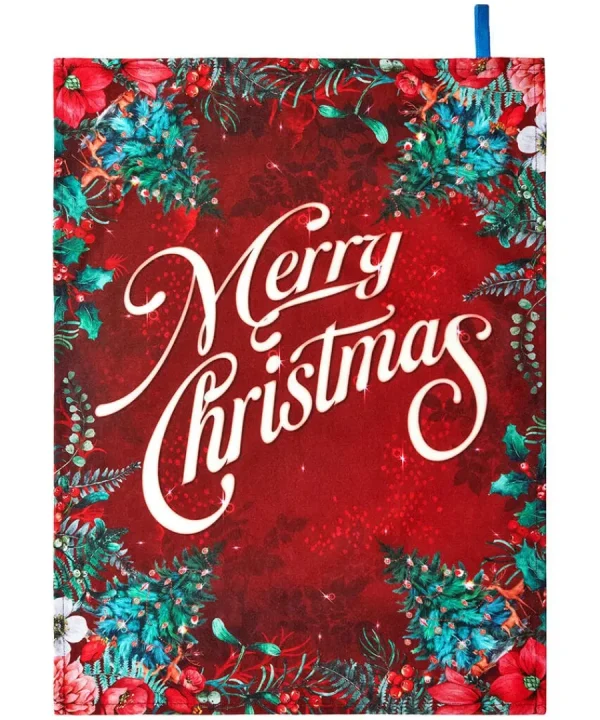 Store Joe Browns Wondrous Woodland Pack Of 3 Christmas Tea Towels Blue
