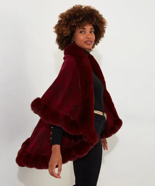 Cheap Joe Browns Wrapped In Elegance Faux Fur Wrap Red