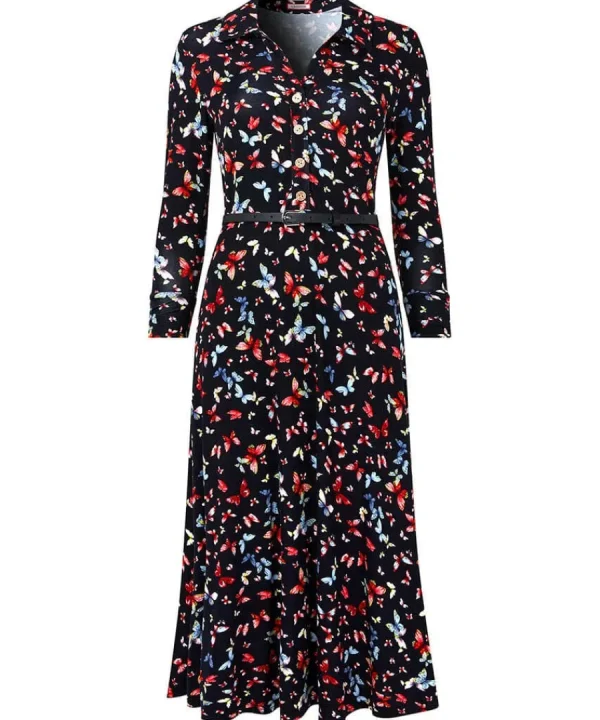 Clearance Joe Browns Beautiful Butterfly Jersey Dress Black