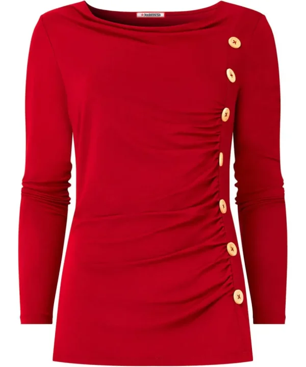 Best Sale Joe Browns Betsey Button Detail Jersey Top Berry
