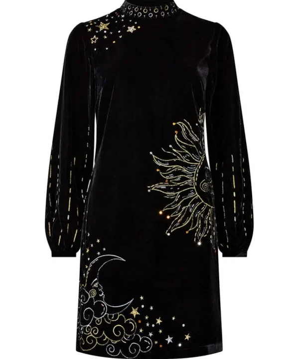 Store Joe Browns Celestial Skies Velvet Dress Black