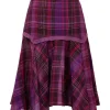 Hot Joe Browns Charming Check Skirt Purple