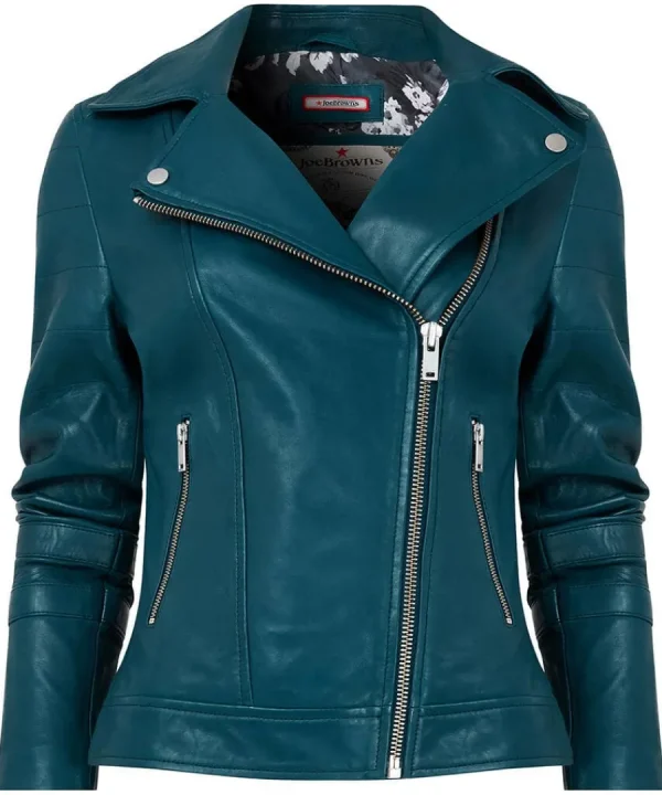 Online Joe Browns Classic Leather Biker Jacket Blue