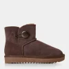 Discount Joe Browns Cosy Button Trim Suede Boots Dark Brown